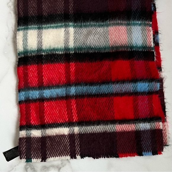 AUTHENTIC Burberry Wool Red Plaid Scarf - Picture 3 of 7